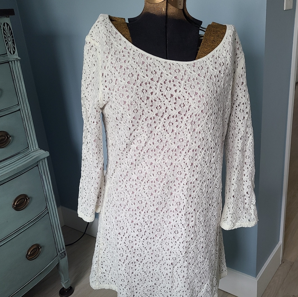 Sabine white lace dress size L